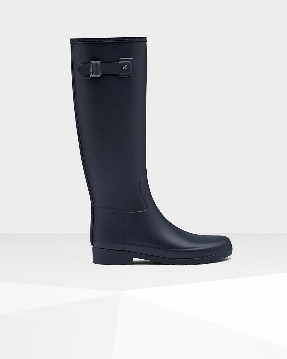 Womens Tall Rain Boots - Hunter Refined Slim Fit (96XFLERAC) - Navy